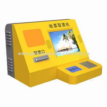 Kiosk with Queue Ticket Dispenser and Member Card Reader Functions for Cinema Use