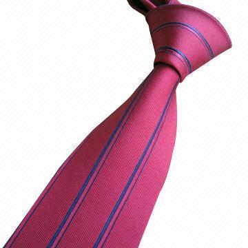 Polyester Necktie With Square Design, Handmade, Small Orders Are Accepted, Red Color