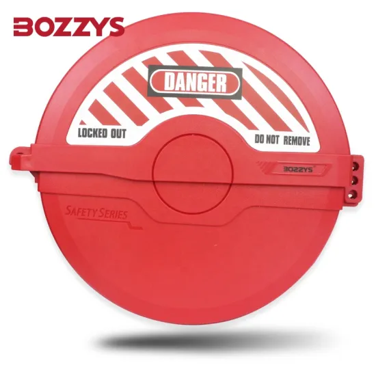 BOZZYS Large Rotating Foldable Gate Valve Lockout with 4 Padlocks - Industrial Safety Lockout Tagout