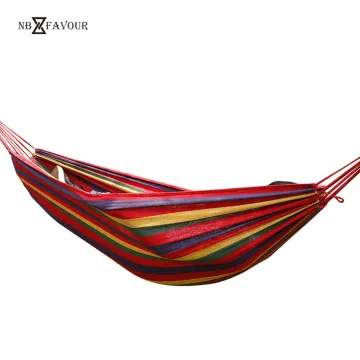 Nb-Favour Outdoor Hammock Folding Single Double Camping Hanging Canvas Hammock