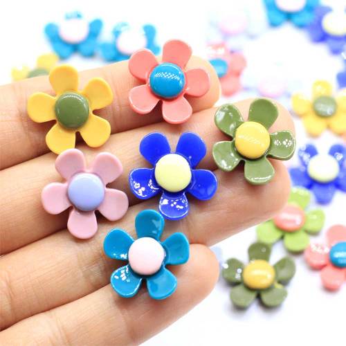 2019 Hot Sale Resin Flatback Daisy Flower Cabochons Kawaii 3D Resin Sunflower Slime Charms Craft For Jewelry Making Findings