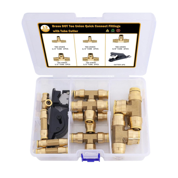 Brass Tee Type DOT Quick Connect Air Fittings for Air Brake Systems