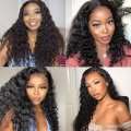 Lace Hair Wigs Human Hair transparent swiss lace deep wave hd full lace wig brazilian hair lace front wigs human hair Supplier