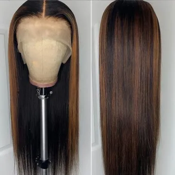 Highlight Honey Blonde Straight Hair 13×4 Lace Front Wigs