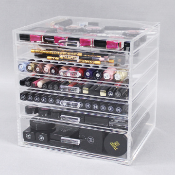 Custodia organizer per trucco acrilico economico con 7 cassetti