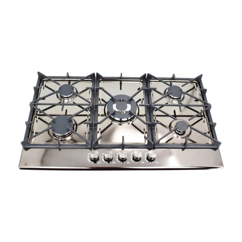 900mm lpg Portable Gas Stove Easy Cleaning Cast Iron Gas Hob Built-in 5 Burner Gas Cooker