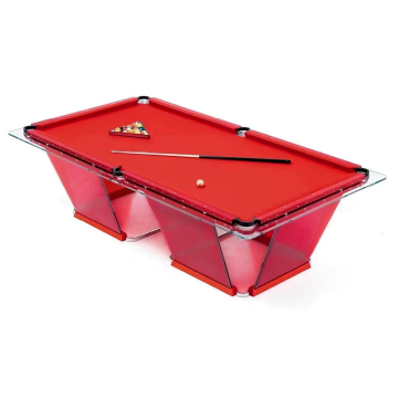 High-End Modern Luxury Snooker Billiard Tables with Red Crystal Glass
