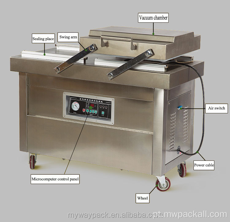 Embalagem de vedação a vácuo da máquina de vácuo de câmara dupla