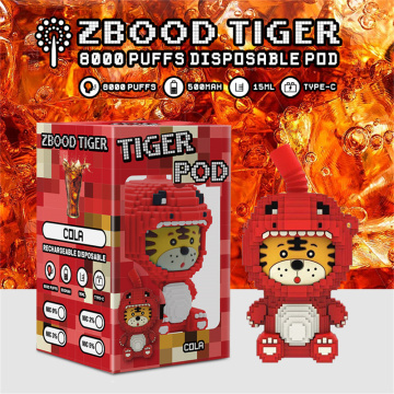 Wholesale Zbood Tiger Pod 8000puffs 16ml Disposable Vape