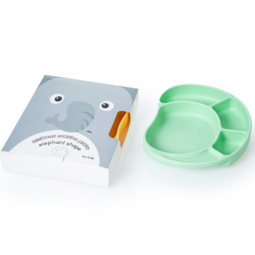 YDS Cat Elephant Design Silicone Suction Divided Plate