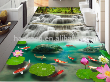 PVC vinyl flooring with 3D looking magic verisimilitude