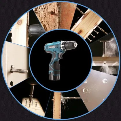 LOMVUM Electric Drill Waterproof Parafusadeira Rechargeable Electric Screwdriver Multifunction Power Tools Mini Cordless Drill
