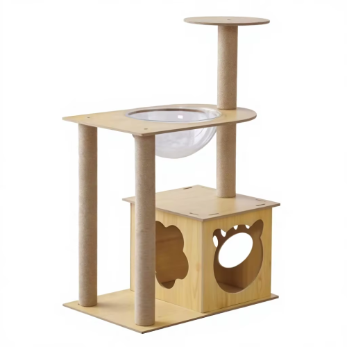 Compact Classic Cat Tree Tower Sisal Scratching Post 4-Level Eco-Friendly Design for Small Apartment Space Efficient Furniture