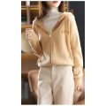 Round neck simple solid color letter embroidery coat