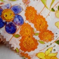 Cotton Woven Poplin Bunga Bercetak Cutwork Embroidery Fabric