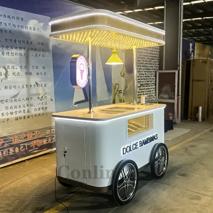 Portable Hand Push Gelato Van
