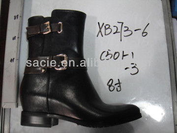 Ladies Women Height Increasing Elevator Winter Boot Two Buckles Deco