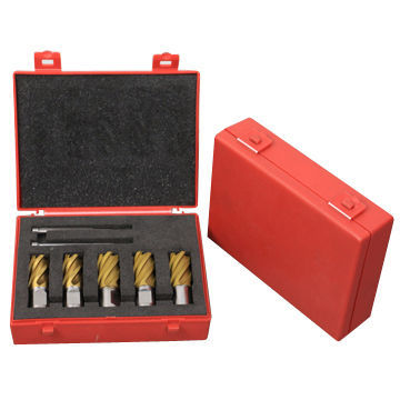 5-piece Steel HSS Tool Set with Tin Coating, Used to Hole Cutting