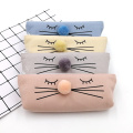 Popular cat plush nose cute canvas pencil case