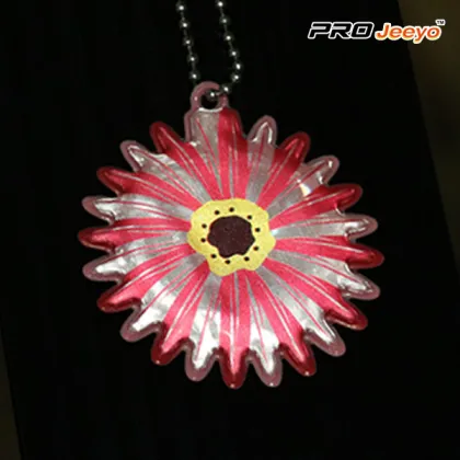Reflective Hi Vis Sun Flower PVC Pendant