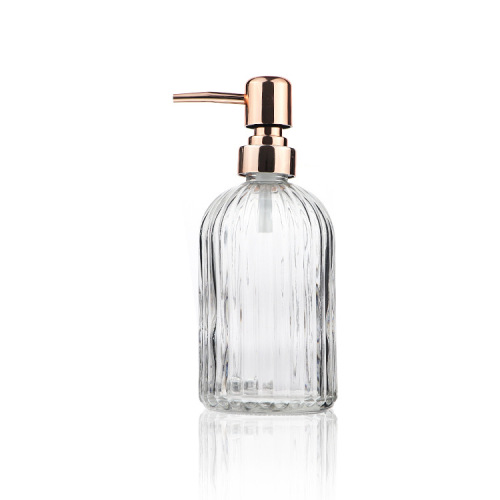 18oz Clear Glass Liquid Hand Soap Dispenser Bottle