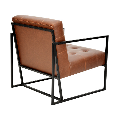 Vente chaude durable Salon personnalisé Meubles Salon moderne Chaise en cuir Chaise de loisirs en cuir avec jambe en métal