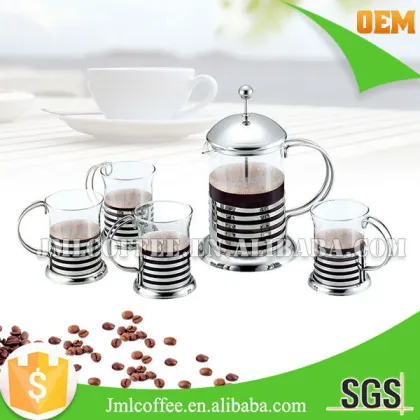 Borosilicate Glass French Press Set,stainless steel Coffee French Press Set,French Press Set With Cup