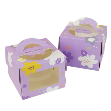 Cheap Custom Cupcake Handle Cake Boxes with Window