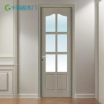 French retro glass wooden door bathroom