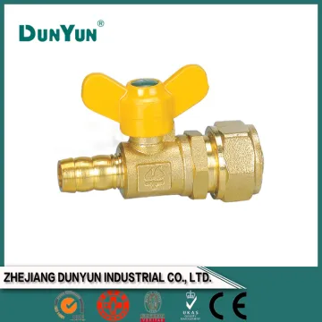 Wholesale butterfly handle brass gas valve/compression and nipple