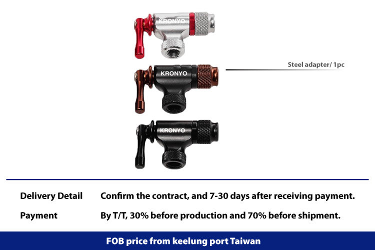 Red / Brown/ Black adapter for Schrader valve co2 cylinder