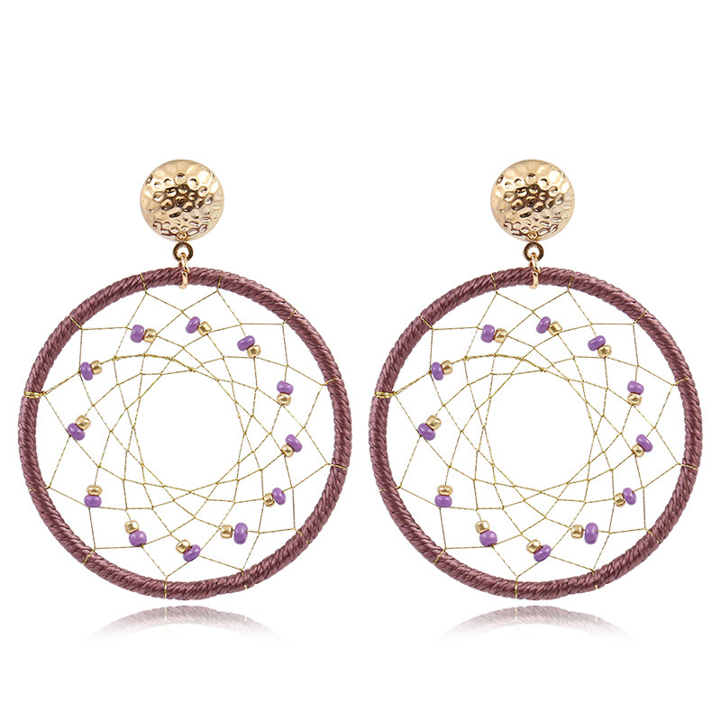 Boucles d&#39;oreilles de lustre en verre perlé en verre bohème