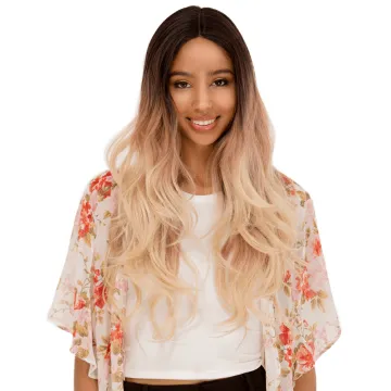 X-TRESS Best Ombre Colored Synthetic Hair Wigs Long Wavy Natural Hair Wigs Synthetic Middle Part Lace Front Wig For Women Daily