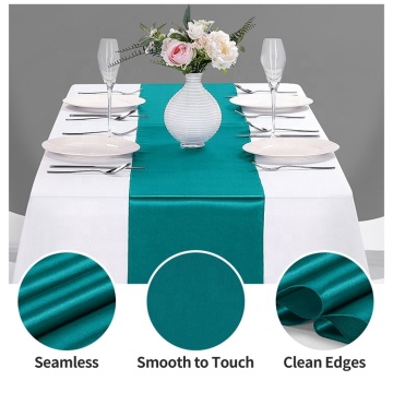 Colorful Silky Polyester Satin Table Runner Set for Party