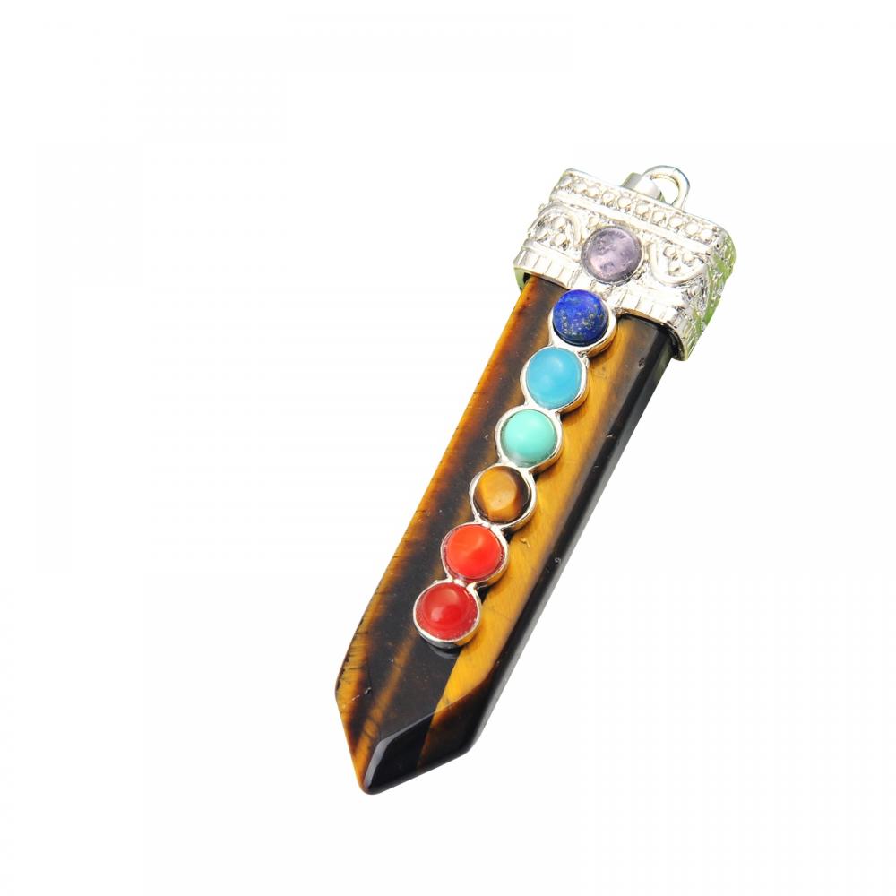 Collier en cristal 7 Chakra pendentif pierre précieuse pierre de guérison bijoux en cristal pour femmes filles hommes cadeaux d&#39;anniversaire