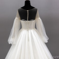 Lace Beading V-neck Lace Up Puffy luxury wedding dress bridal gown