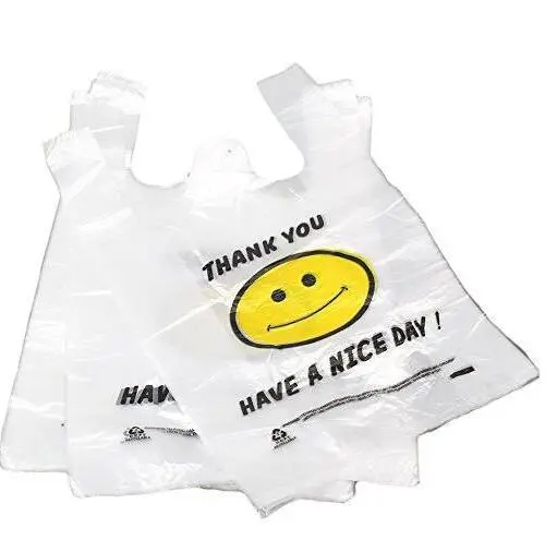 Pure HDPE Shopping Vest Grocery T-Shirt Bags in Bulk