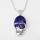 Lapis Lazuli Skull Gemstone Pendant Necklace with Silver chain