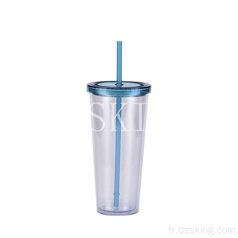 Tasse de paille en plastique de 24 oz