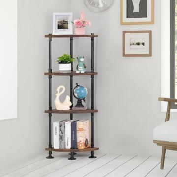 4-Tier Industrial Design Pipe Corner Shelves