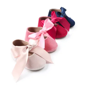 Wholesale White Pink Soft Sole Leather Toddler Baby Girl Prewalker Shoes