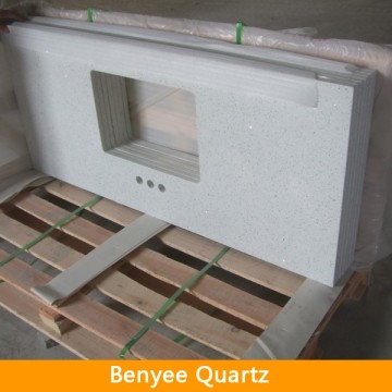 American style white sparkle quartz countertop
