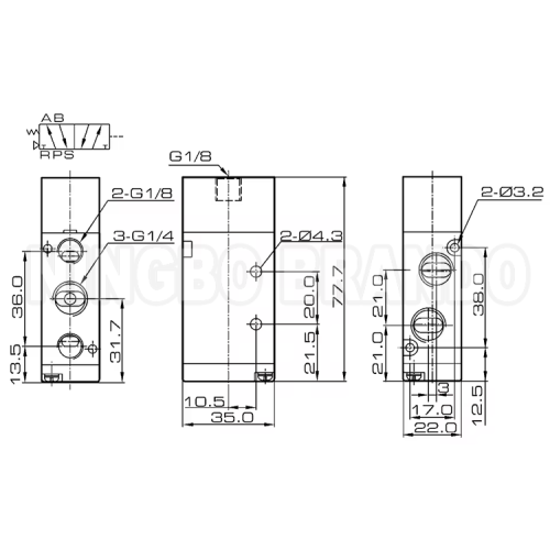 4A210-06 4A210-08空気圧エアパイロットバルブ1/8 &#39;&#39; 1/4 &#39;&#39;