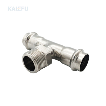 Threaded TEE Double Press Stainless Steel Male Thread Reducer TEE for Hot Water: Factory Support and Customizable Solutions