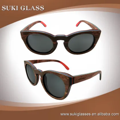 2016 OEM bamboo wood sunglasses polarized lens optical attribute sunglasses