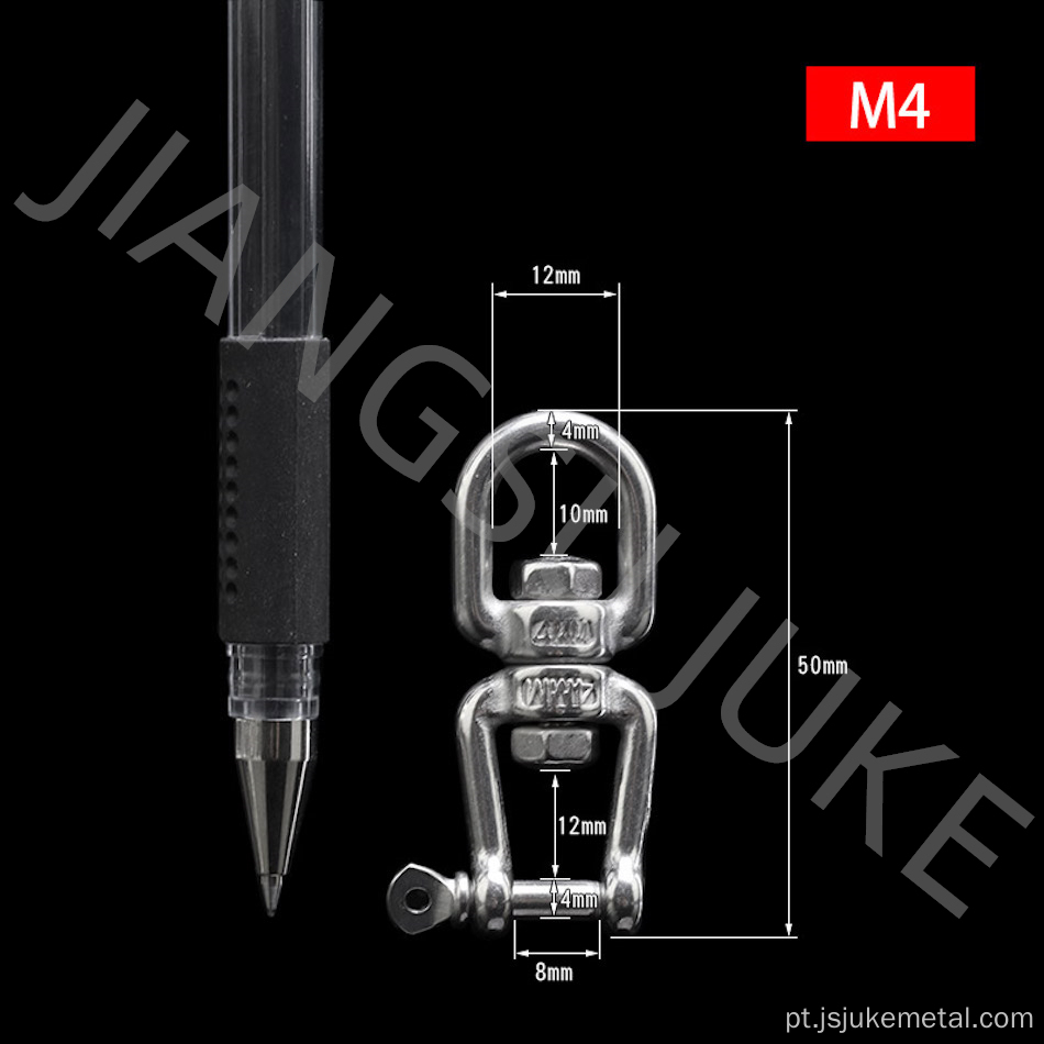 Giragem de aço inoxidável com olho e mandíbula (M4-M12)