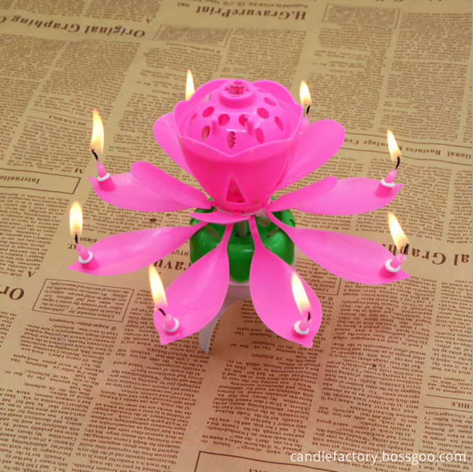 Rotated Flower Birthday Candle