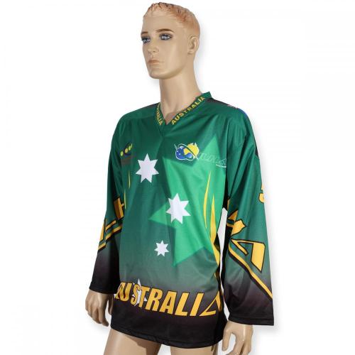 Professional team green sublimation female hockey jerseys