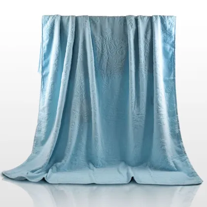 Azure Flower Patterned Blanket