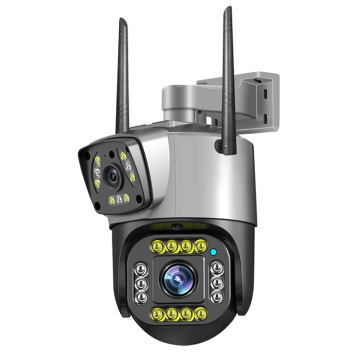 Κάμερα 4G CCTV με παρακολούθηση αυτόματης κίνησης, 3,5 ιντσών, ασύρματη κάμερα διπλού φακού PTZ 2MP ασύρματου IP